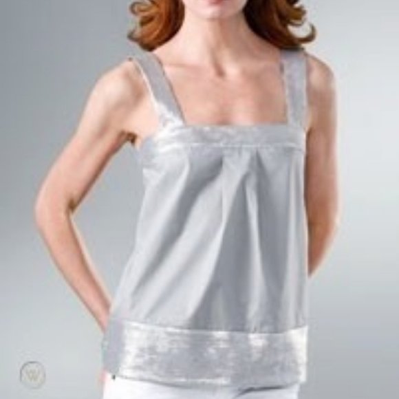 Theory Tressia Plaid Square Neck Tank Blouse Top - Picture 4 of 5